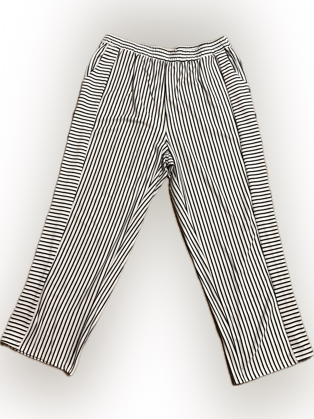 SHEIN Curve 2XL Striped Pull On Soft Pants With Side Buttons
